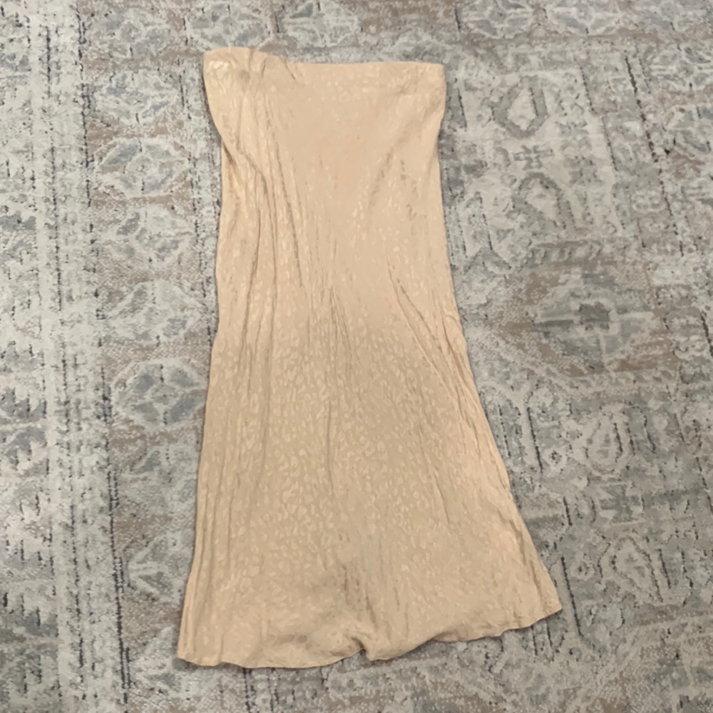 Tan leopard midi skirt